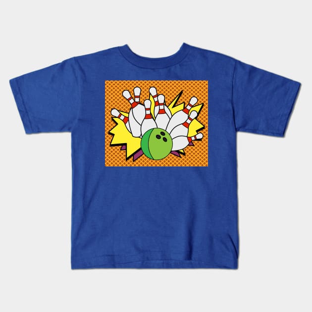 Funny Skittles Bowling Match Kids T-Shirt by flofin